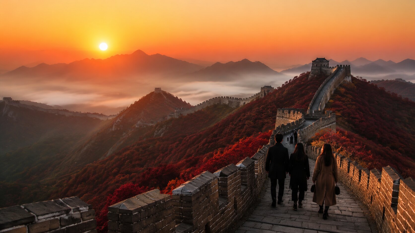 Gran Muralla China al amanecer